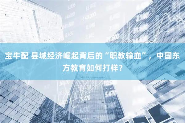 宝牛配 县域经济崛起背后的“职教输血”，中国东方教育如何打样？