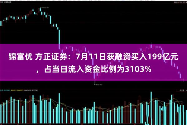 锦富优 方正证券：7月11日获融资买入199亿元，占当日流入资金比例为3103%